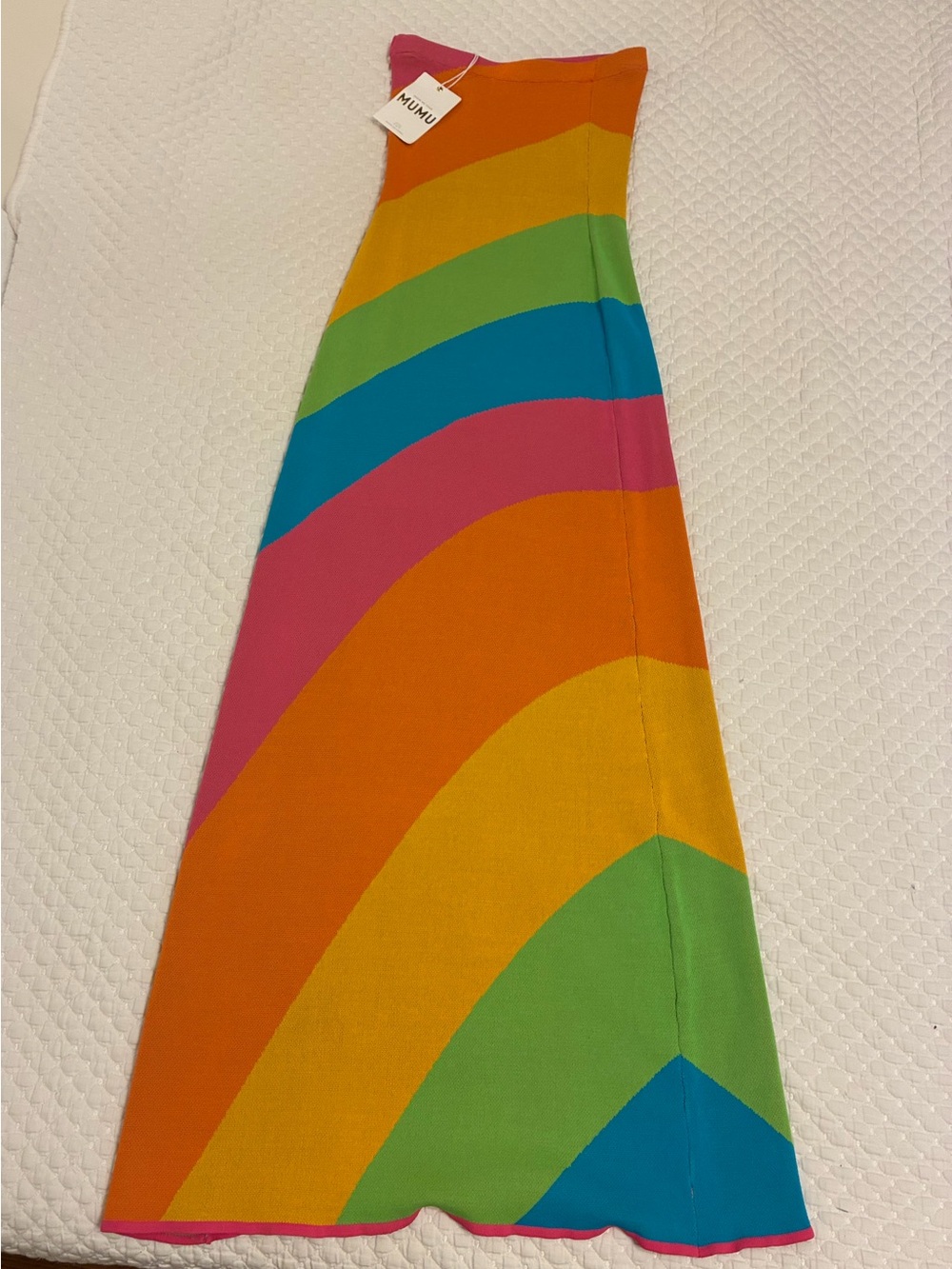 Show Me Your MuMu - Island Nights Tube Dress. XS with Tag. Rainbow Stripe Dress. - Picture 3 of 4